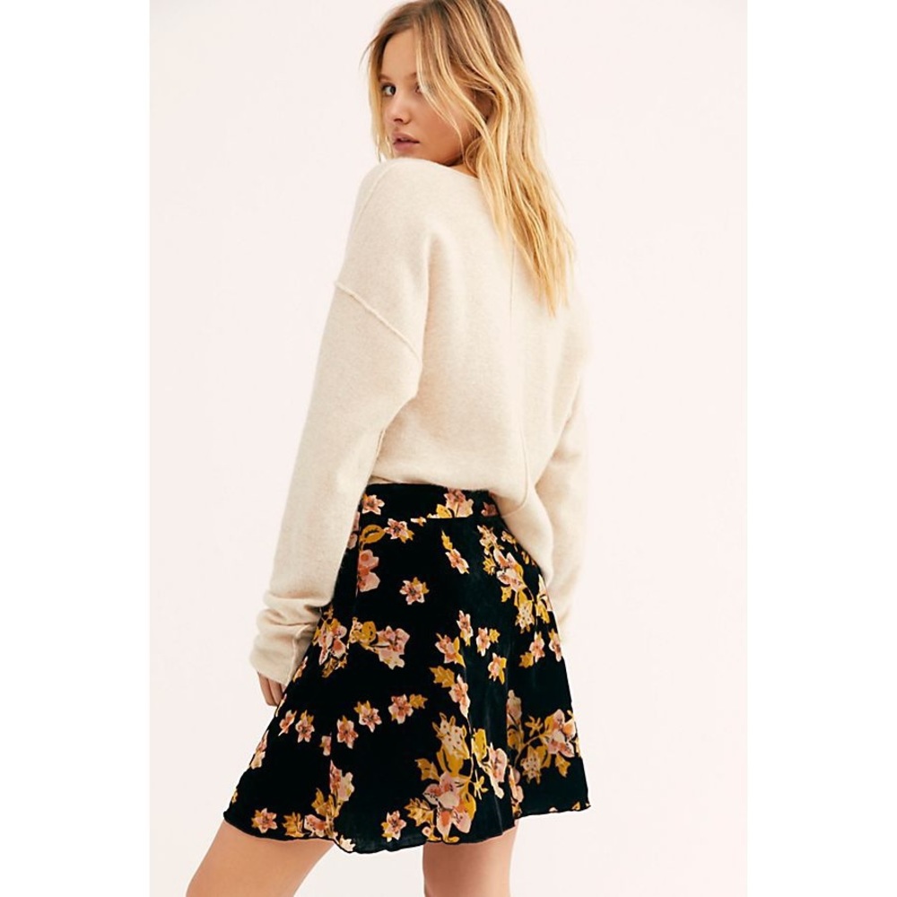 NWT Free People velvet burnout skater skirt